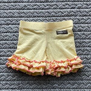 Matilda Jane Light Yellow Ruffle Trim Shorts, size 2T